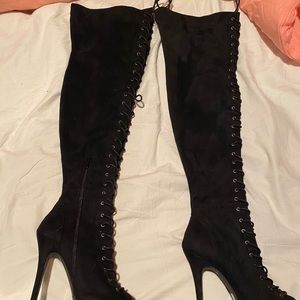 Charlotte Russe - Over Knee High Open Toe Boots